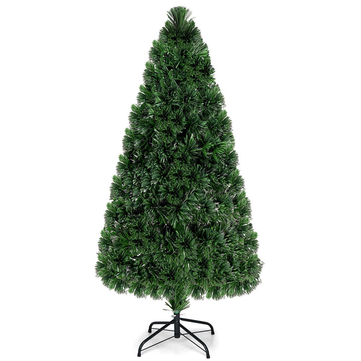 Topbuy 5' Pre-Lit Fiber Optic Artificial PVC Christmas Tree w/ Metal Stand (Indoor/Outdoor)