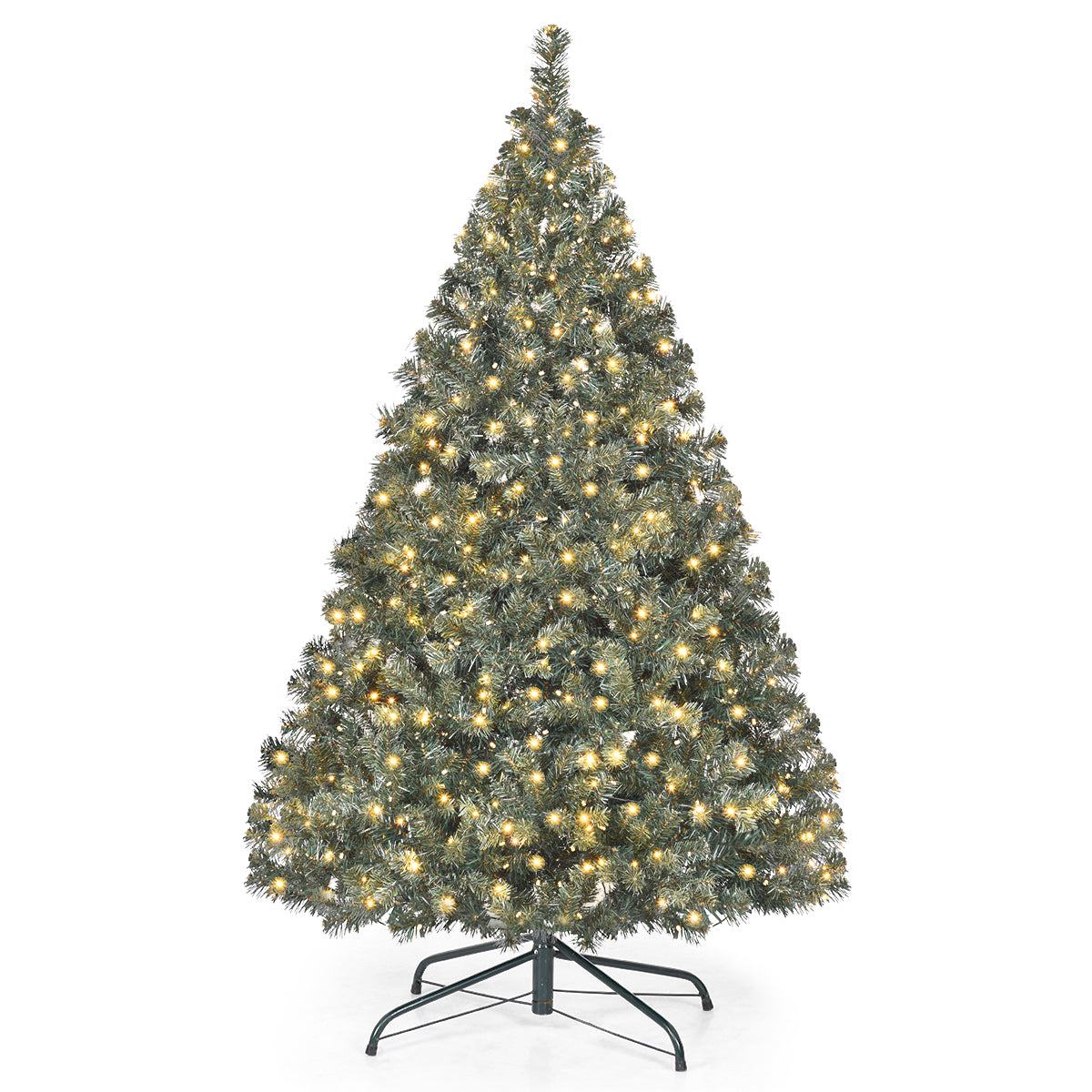 Topbuy 4.5' PVC Pre-lit Artificial Christmas Tree Hinged Tips w/200 LED Light