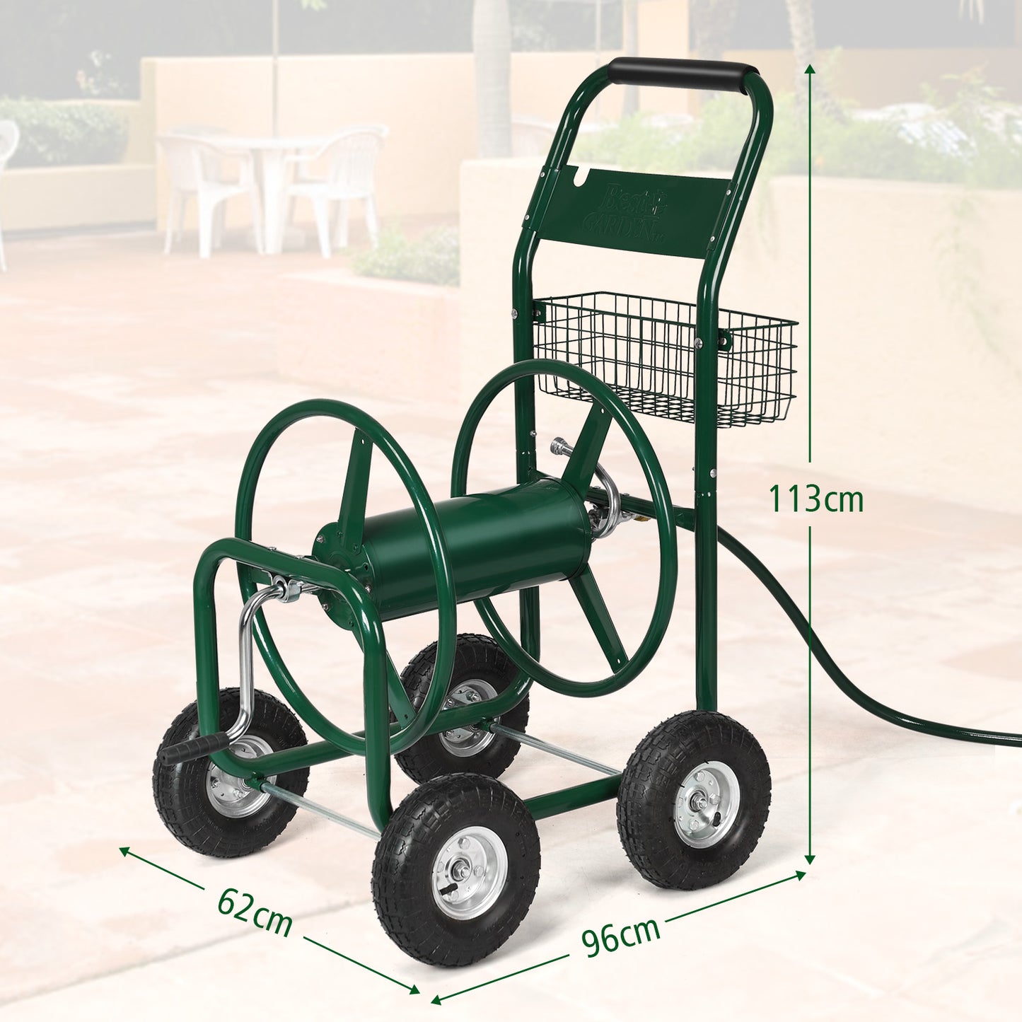 Topbuy Steel Rolling Cart With Basket Garden Robust Outdoor