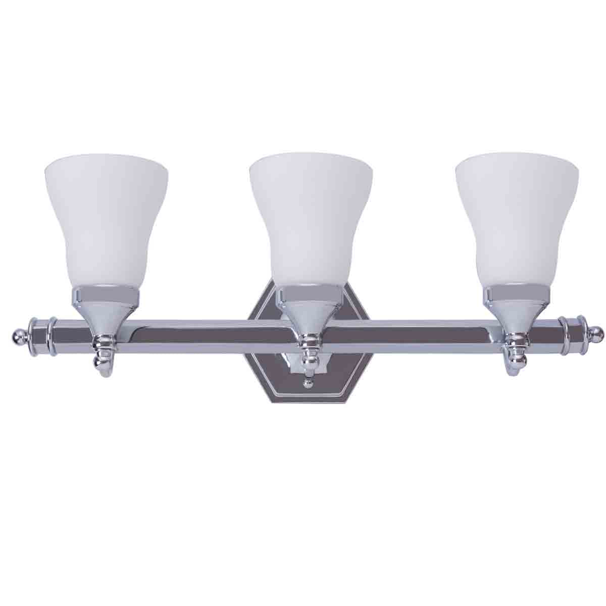 Topbuy E26 Wall Lamp & Base 3-Light LED Vanity Fixture Brushed Nickel Wall Sconces Lighting