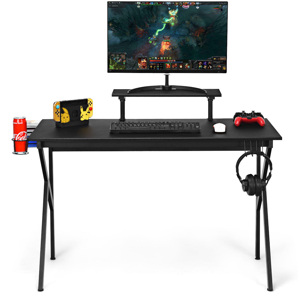 Topbuy PC Laptop Playing Table Computer Gaming Desk Workstation with Cup Holder & Headphone Hook