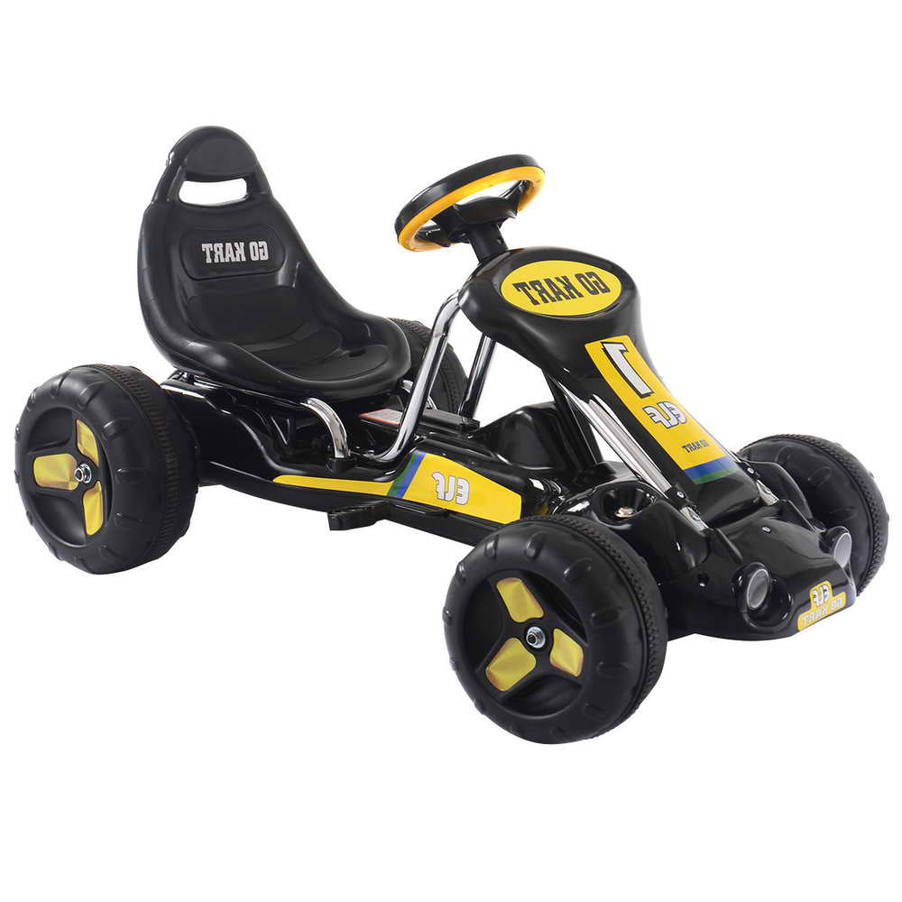 Topbuy Go Kart Kids Ride On Car 4 Wheel Racer Pedal Powered Drive Outdoor Black/Red/Yellow