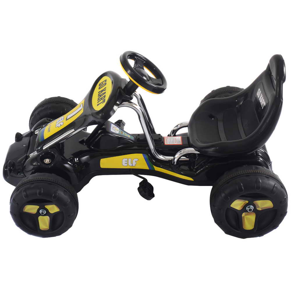 Topbuy Go Kart Kids Ride On Car 4 Wheel Racer Pedal Powered Drive Outdoor Black/Red/Yellow