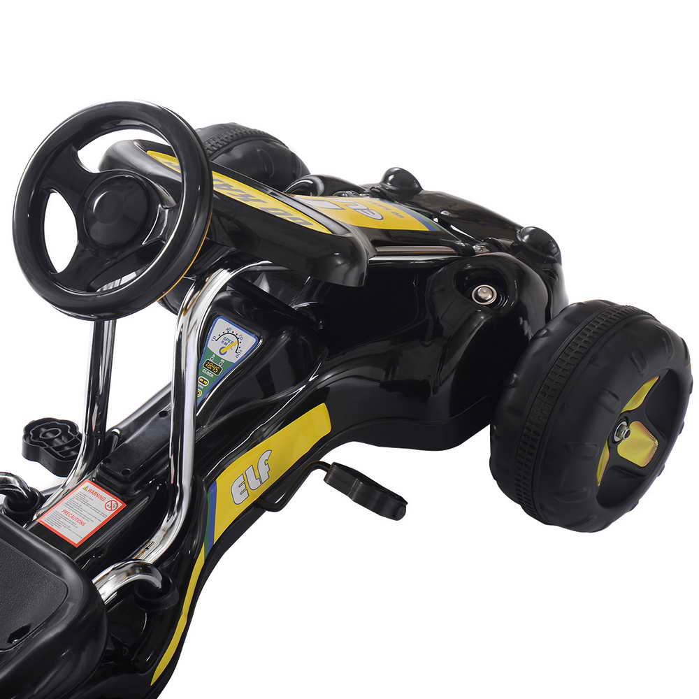 Topbuy Go Kart Kids Ride On Car 4 Wheel Racer Pedal Powered Drive Outdoor Black/Red/Yellow