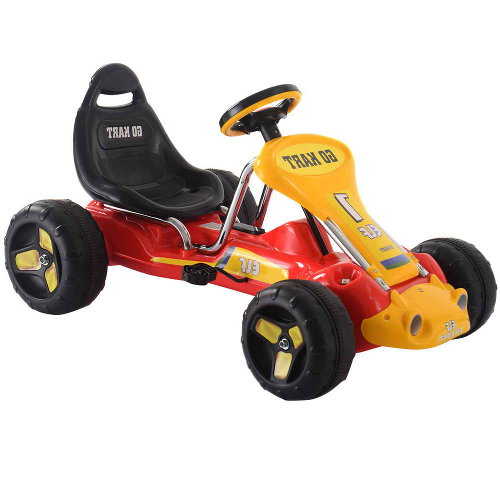 Topbuy Go Kart Kids Ride On Car 4 Wheel Racer Pedal Powered Drive Outdoor Black/Red/Yellow