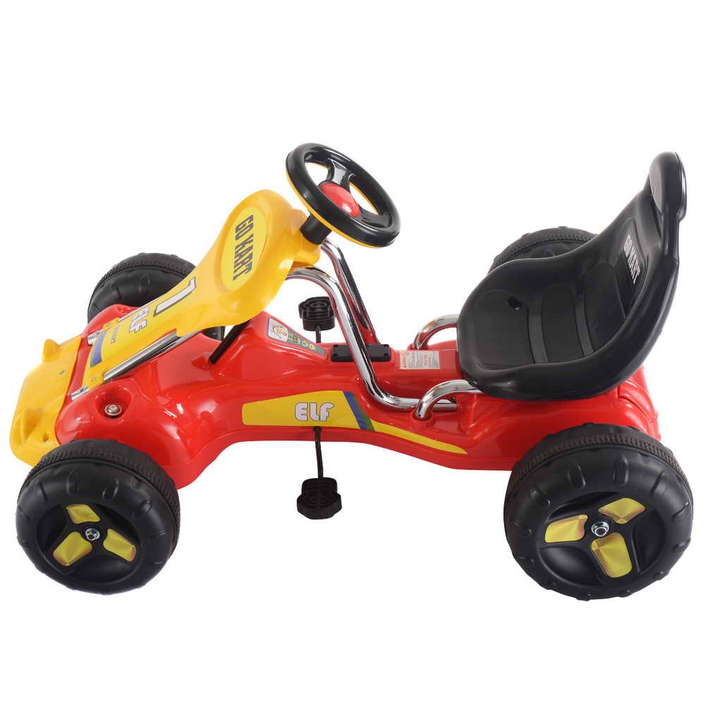 Topbuy Go Kart Kids Ride On Car 4 Wheel Racer Pedal Powered Drive Outdoor Black/Red/Yellow