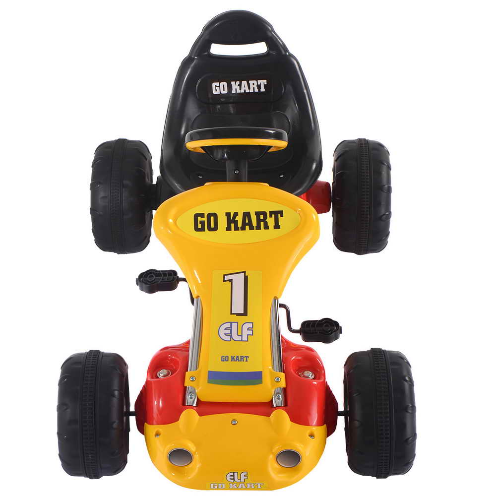 Topbuy Go Kart Kids Ride On Car 4 Wheel Racer Pedal Powered Drive Outdoor Black/Red/Yellow