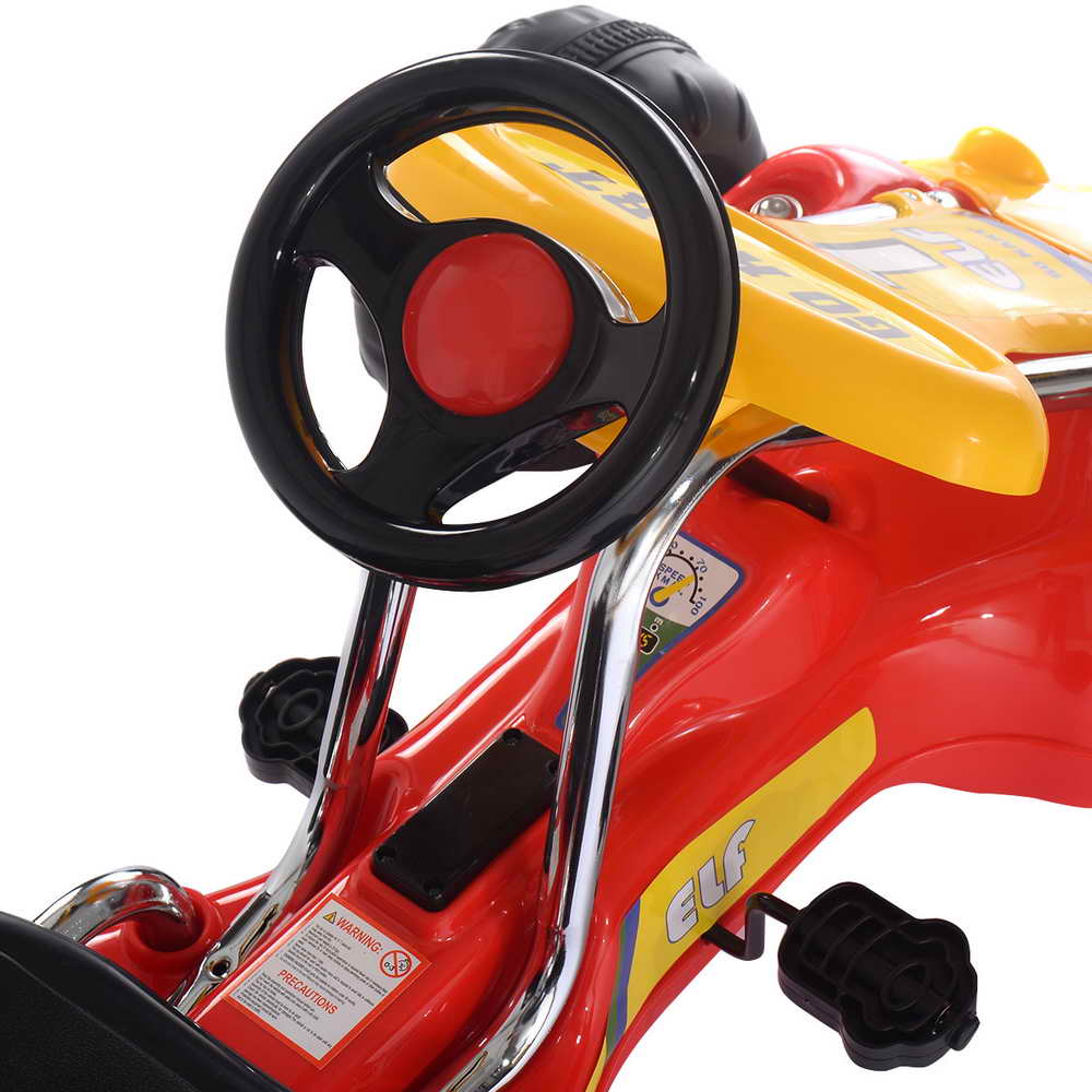 Topbuy Go Kart Kids Ride On Car 4 Wheel Racer Pedal Powered Drive Outdoor Black/Red/Yellow