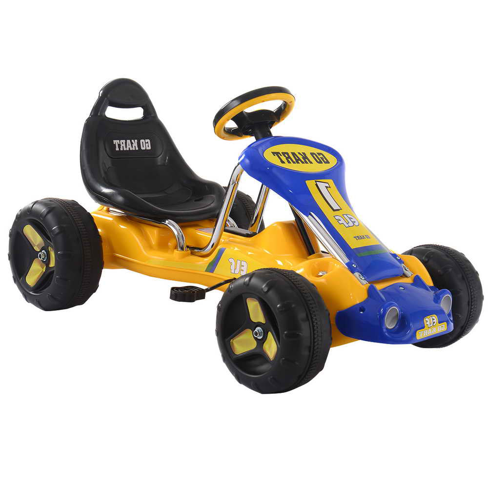 Topbuy Go Kart Kids Ride On Car 4 Wheel Racer Pedal Powered Drive Outdoor Black/Red/Yellow