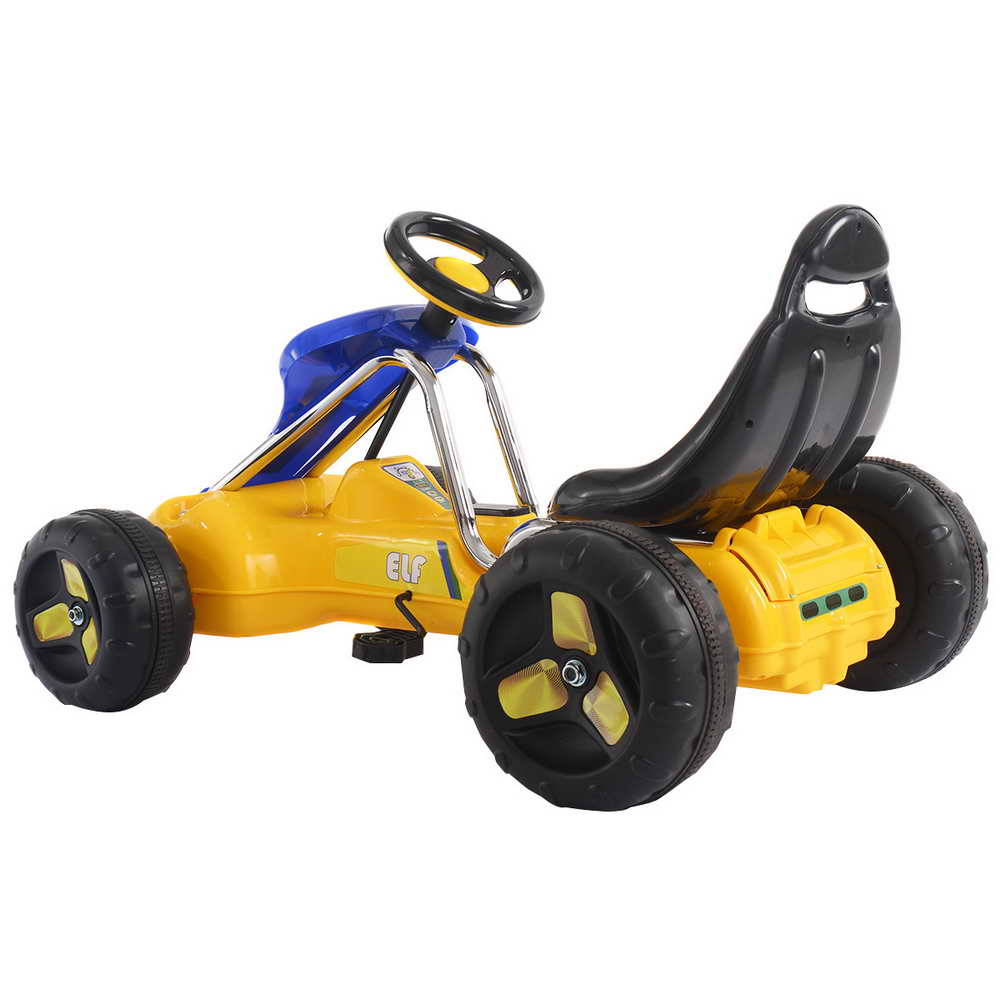 Topbuy Go Kart Kids Ride On Car 4 Wheel Racer Pedal Powered Drive Outdoor Black/Red/Yellow