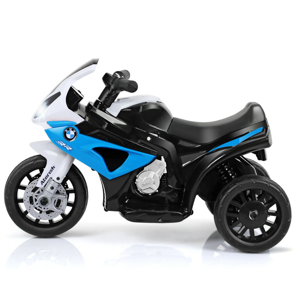 Topbuy 3 Wheels Bicycle 6V Electric Kids Ride On Motorcycle BMW Licensed Car w/ Music&Light Black/Blue/Red