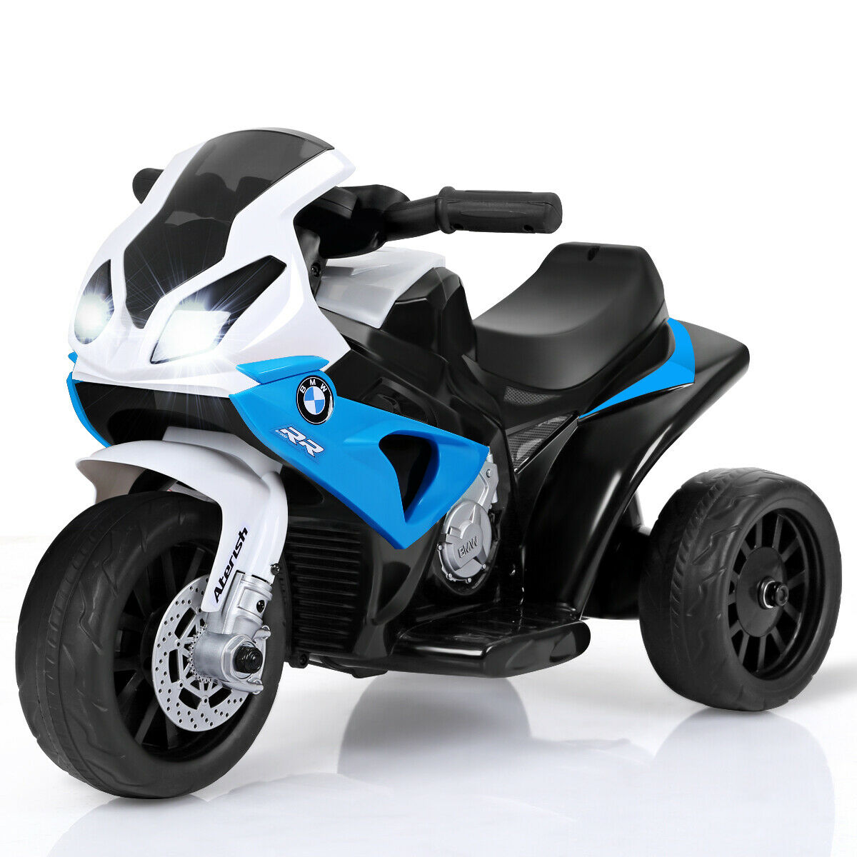 Topbuy 3 Wheels Bicycle 6V Electric Kids Ride On Motorcycle BMW Licensed Car w/ Music&Light Black/Blue/Red