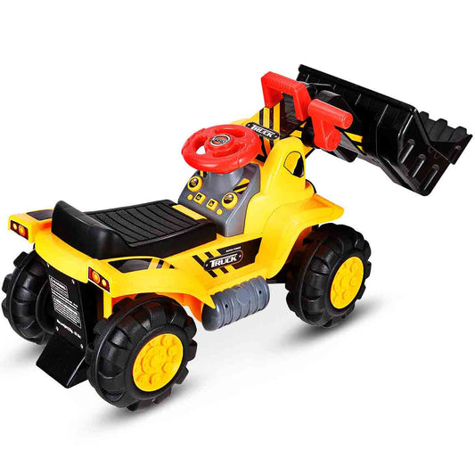 Topbuy Kids Toy Excavator Digger Toddler Ride On Truck Scooter w/ Sound & Seat Storage Toy