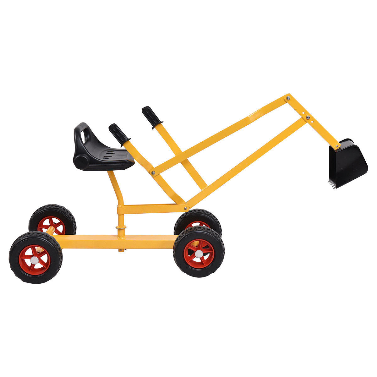 Topbuy Steel Frame Kid Ride-on Sand Digger Heavy Duty Digging Scooper 4-wheel Toy Excavator