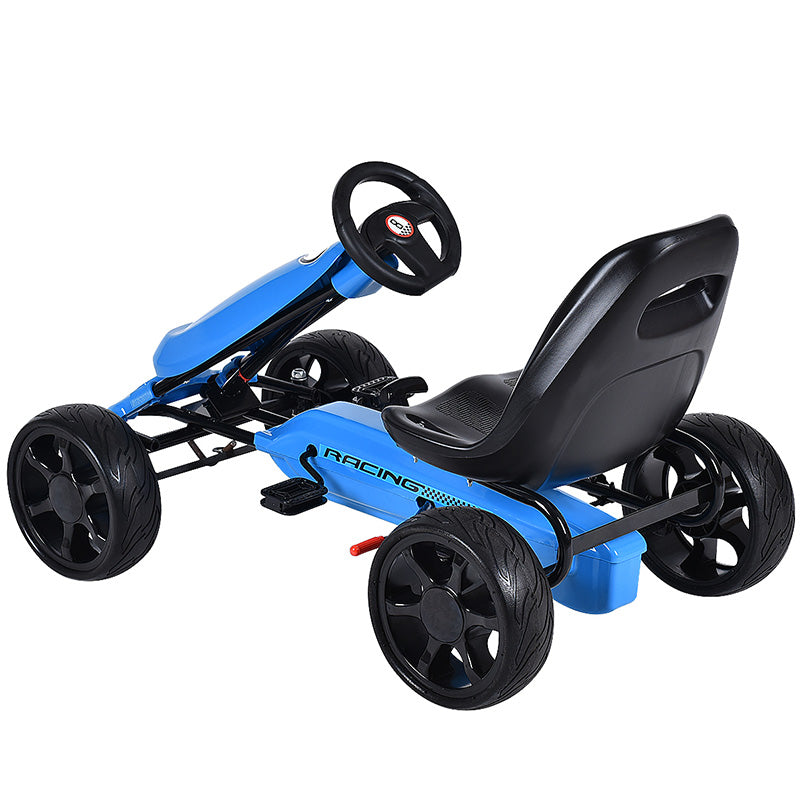 Topbuy Go Kart Kids Bike Ride on Toys with 4 Wheels and Aadjustabl Seat Black/Blue/Pink/Red