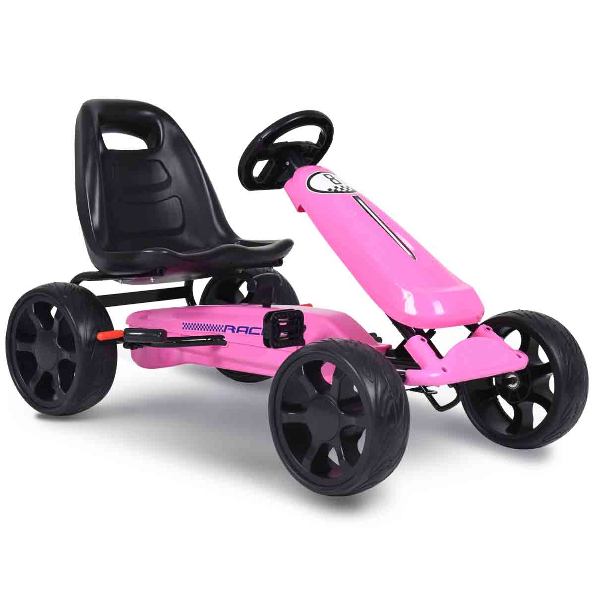 Topbuy Go Kart Kids Bike Ride on Toys with 4 Wheels and Aadjustabl Seat Black/Blue/Pink/Red