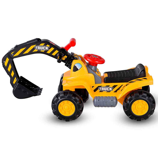 Topbuy Sand Digger Digging Scooper  Truck Kids Toddler Ride On Excavator w/ Storage & Helmet