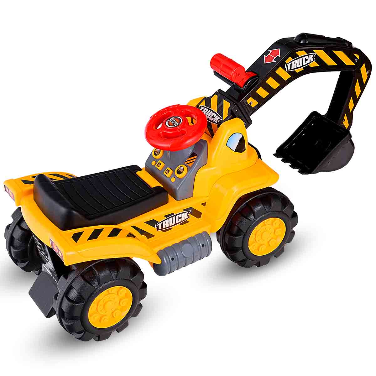 Topbuy Sand Digger Digging Scooper  Truck Kids Toddler Ride On Excavator w/ Storage & Helmet