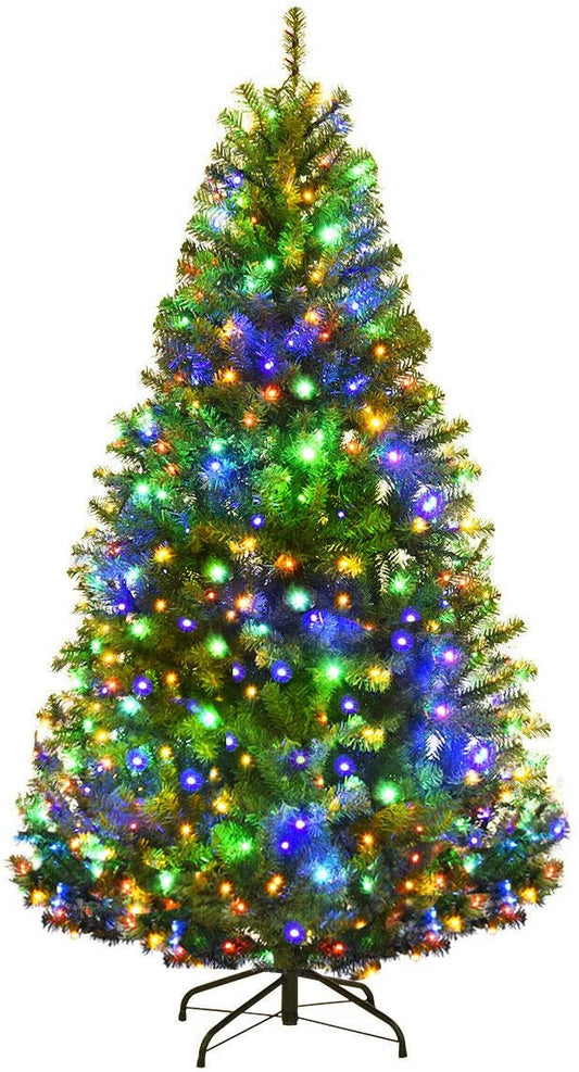 Topbuy 5' Artificial Christmas Tree PVC Material Metal Stand Holidy Decoration w/ 150 LED Lights