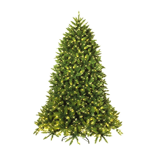 Topbuy 5FT Artificial Green PVC Christmas Fir Tree w/ Metal Stand and 450 LED Lights