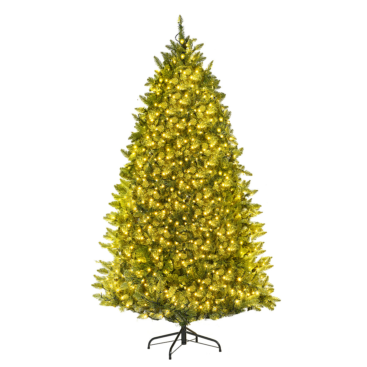 Topbuy 6FT Artificial Green PVC Christmas Fir Tree w/ Metal Stand and 650 LED Lights