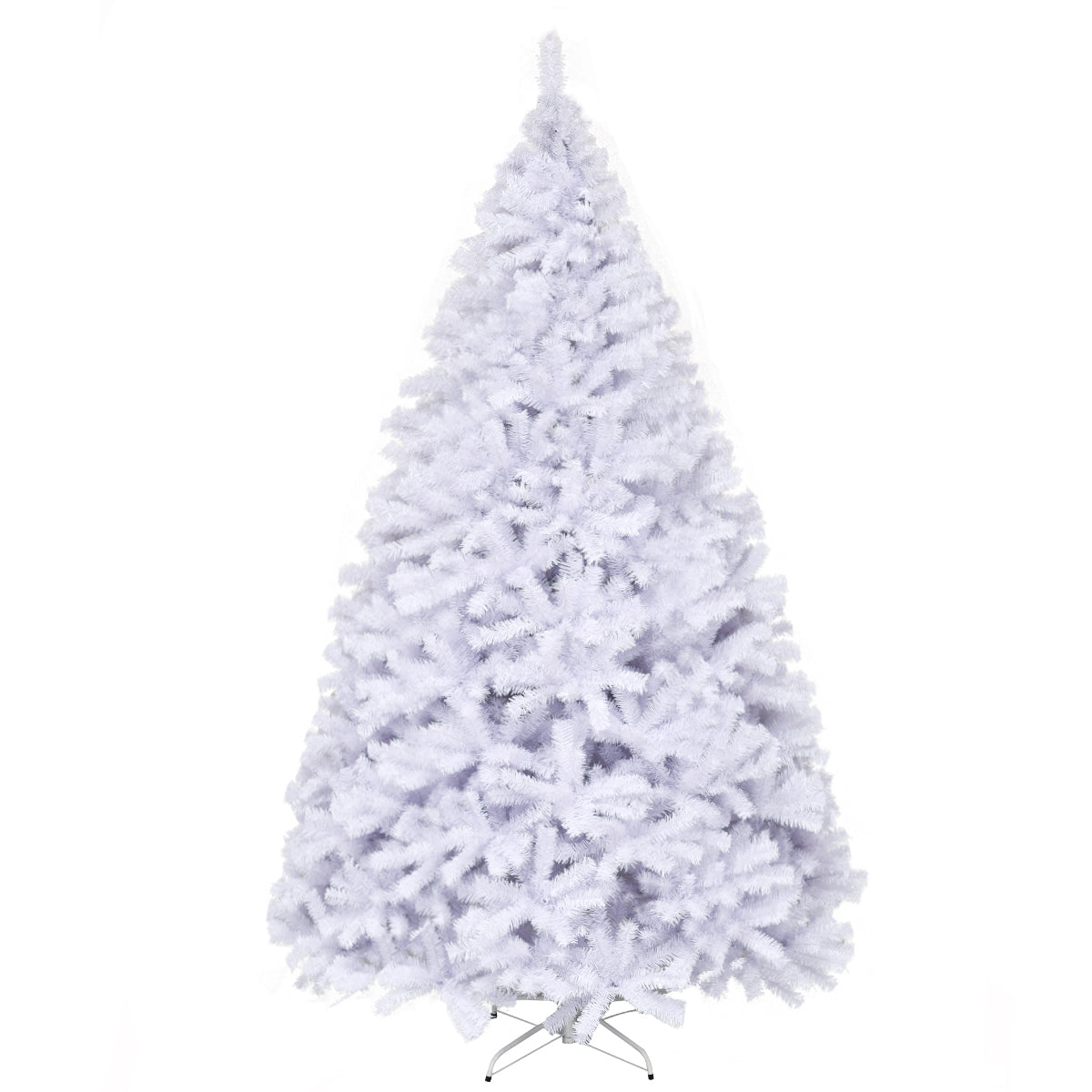 Topbuy 9ft White Christmas Pine Tree Hinged Artificial Decoration w/ 2132 Tips & Metal Stand