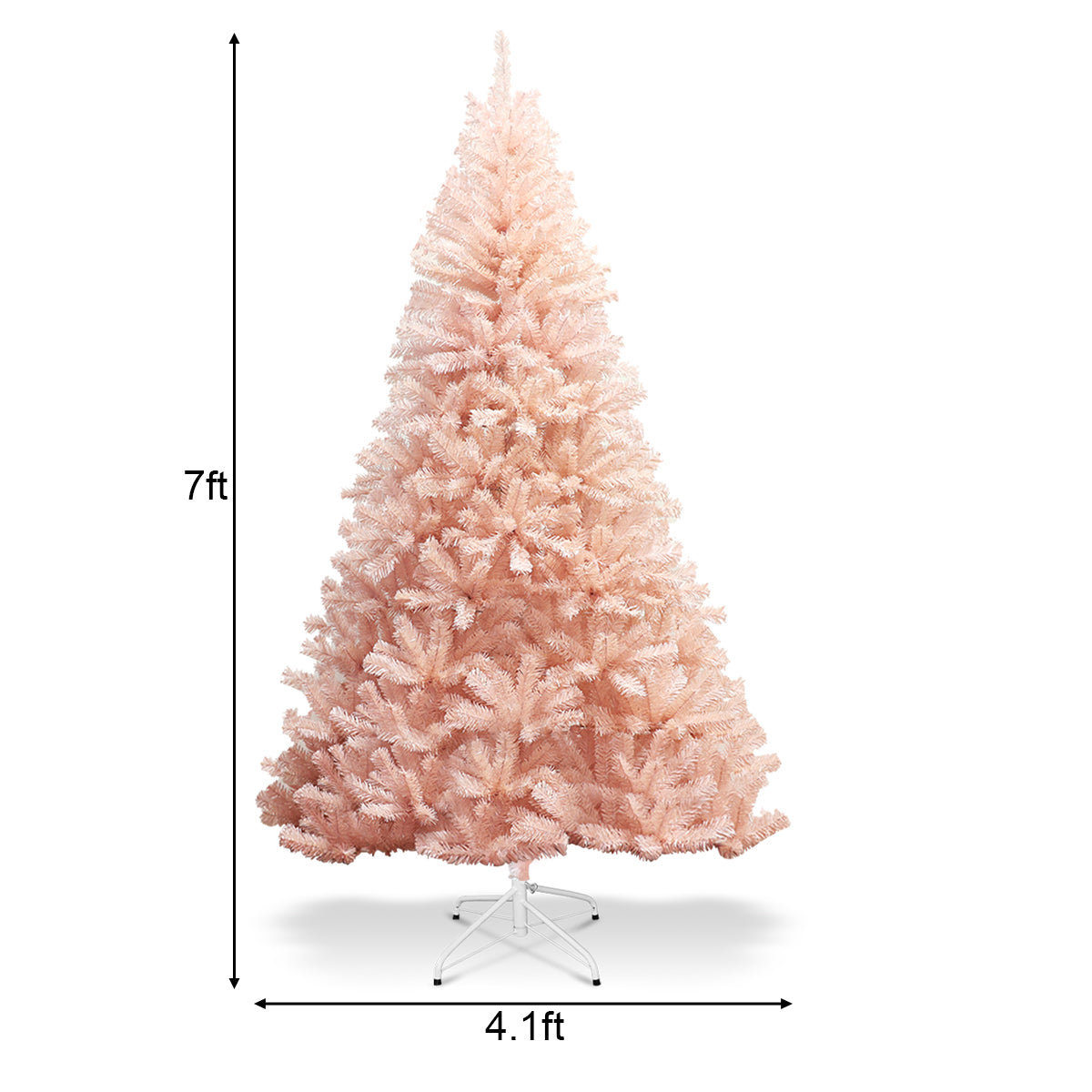 Topbuy 7ft Pink Artificial Christmas Tree 937 Hinged tips w/ Metal Stand Holiday Season