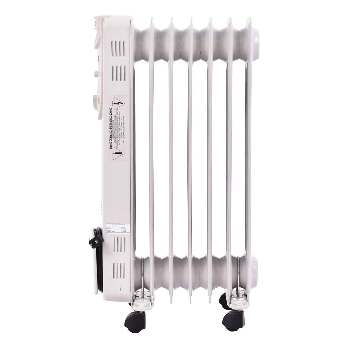 Topbuy 1500W Oil Filled Radiator  5-Fin Thermostat Room Radiant Electric Space Heater