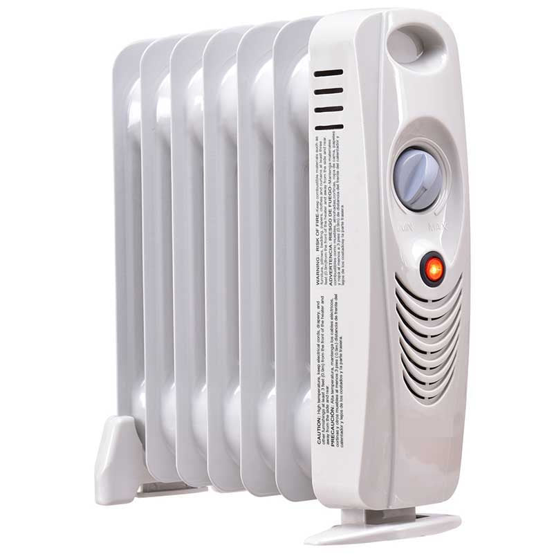 Topbuy 700W Mini Electric Oil Filled Radiator Portable Space Heater Safe Room Heating Machine