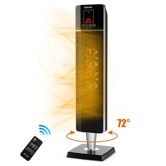 Topbuy 1500W Oscillating Ceramic Pedestal Heater Remote Control  Air Heating Machine w/ Timer