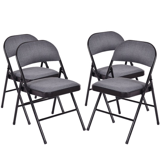 Topbuy Fabric Padded Folding Chair Portable Pack of 4