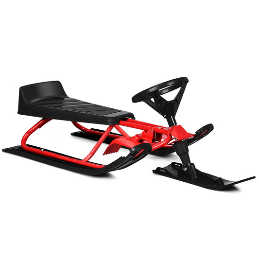 Topbuy Snow Racer Ski Sled Steering Wheel & Double Brakes for Kids