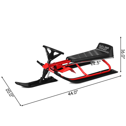 Topbuy Snow Racer Ski Sled Steering Wheel & Double Brakes for Kids