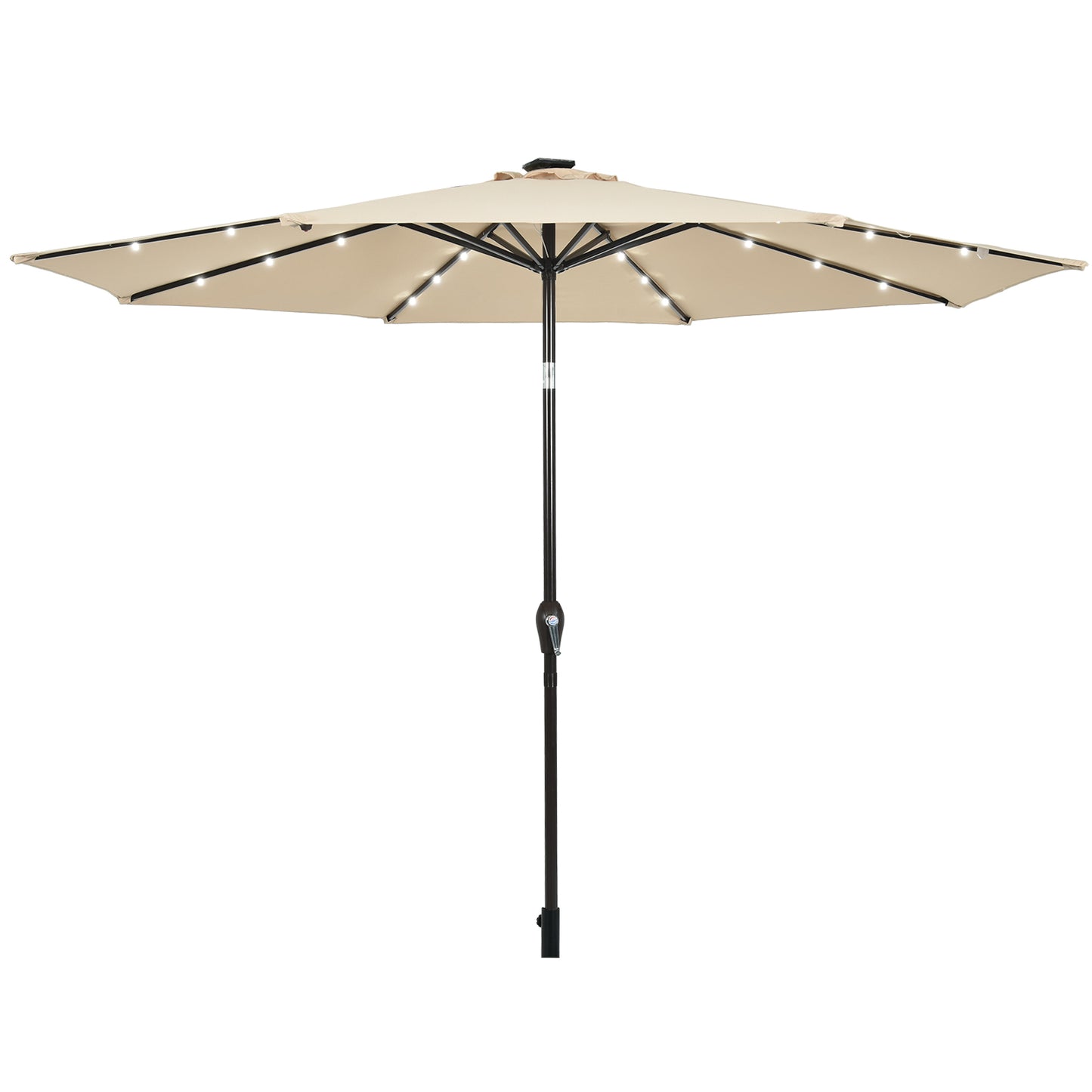 Topbuy 10 ft Patio Market Umbrella w/Solar Powered LED Light Beige/Blue/Burgundy/Tan