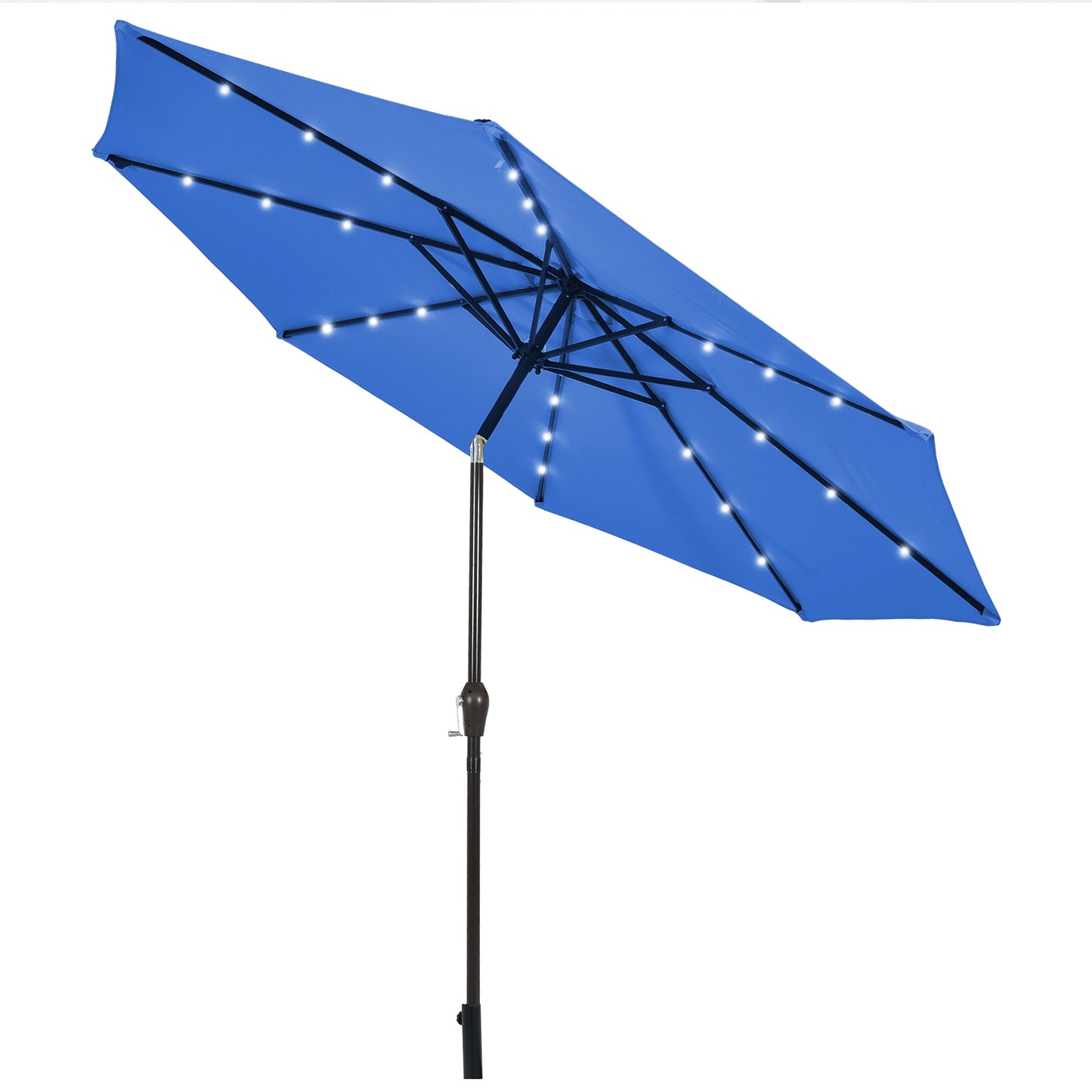 Topbuy 10 ft Patio Market Umbrella w/Solar Powered LED Light Beige/Blue/Burgundy/Tan