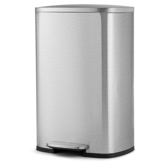 Topbuy 13.2 Gallon Stainless Steel Trash Garbage Can Airtight Silent Step Bin