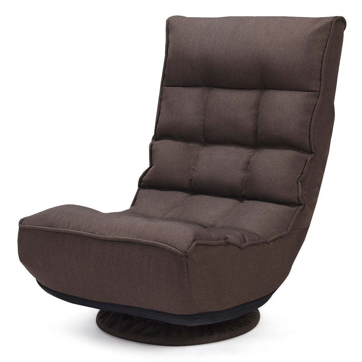 Topbuy 360 Degree Swivel Sofa 4-Position Adjustable Recliner Chair Brown