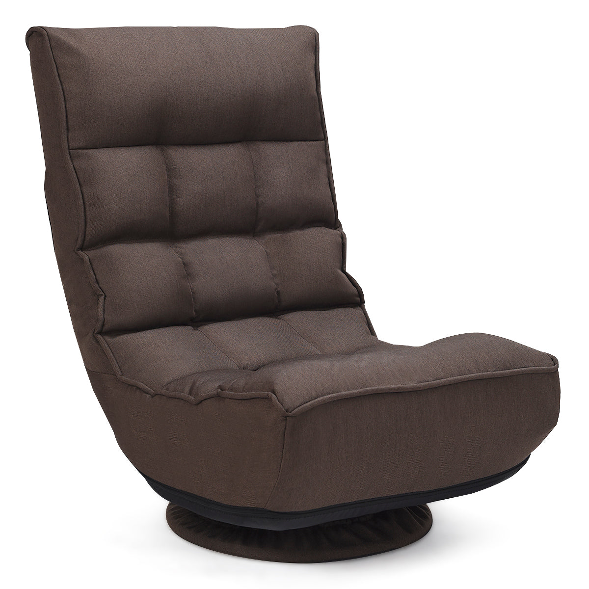 Topbuy 360 Degree Swivel Sofa 4-Position Adjustable Recliner Chair Brown