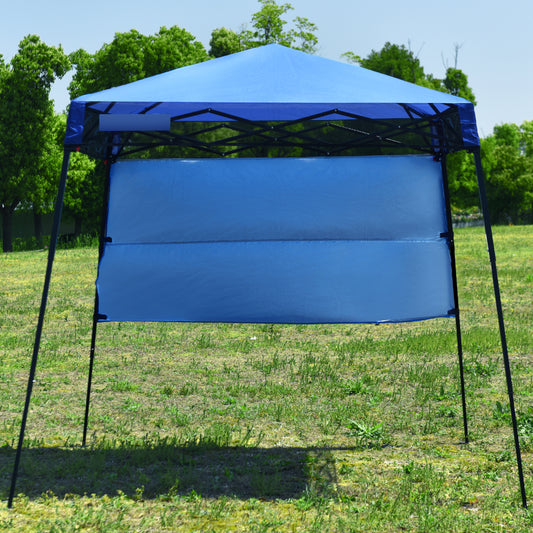 Topbuy 7x7 FT Pop-up Canopy Portable Outdoor Offset Tent w/Carry Bag Blue/Grey/White