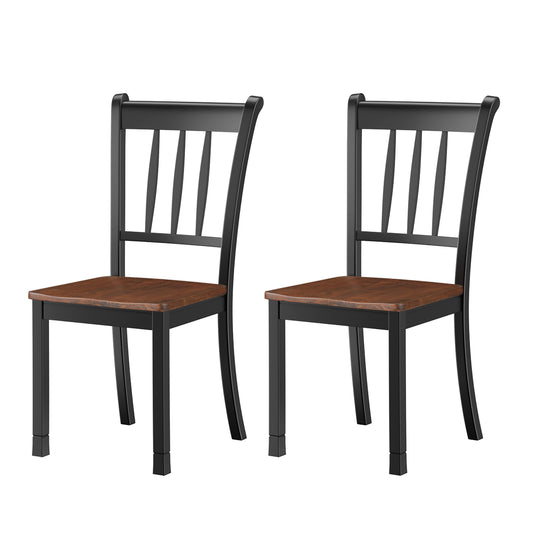 Topbuy Dining Chair Armless Wooden Back Kitchen Restaurant Side Chair Set of 4, Black