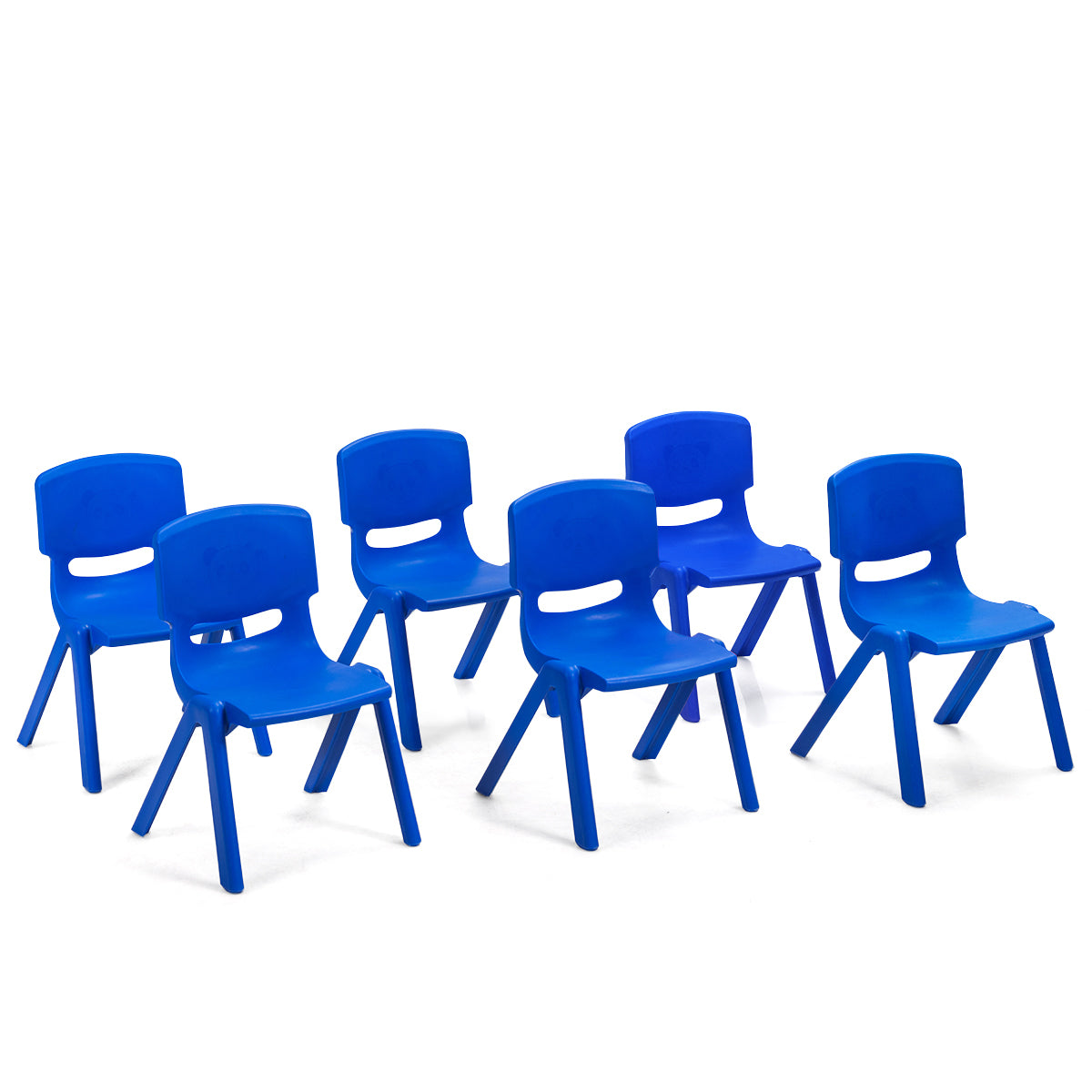 Topbuy 6-Piece Plastic Kids Chair Modern Stackable Learning Chairs Blue/Red