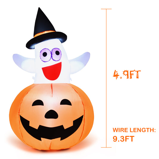 Topbuy Halloween Decoration Inflatable Ghost in Pumpkin Halloween Ghost Pumpkin lantern