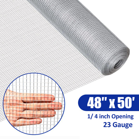 Topbuy 48''x 50'' 23 Gauge 1/4'' Fence Mesh Galvanized Wire  Hardware Cloth