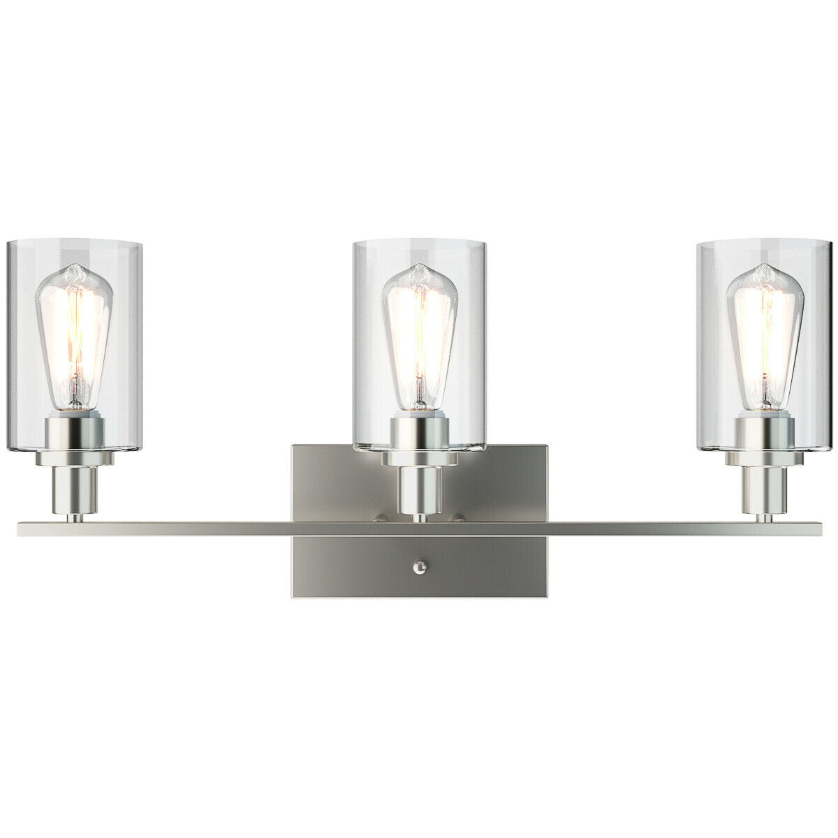 Topbuy Bathroom Vanity Light Modern Wall 3-Light  Sconce Fixtures W/ Clear Glass Shade Golden/Silver