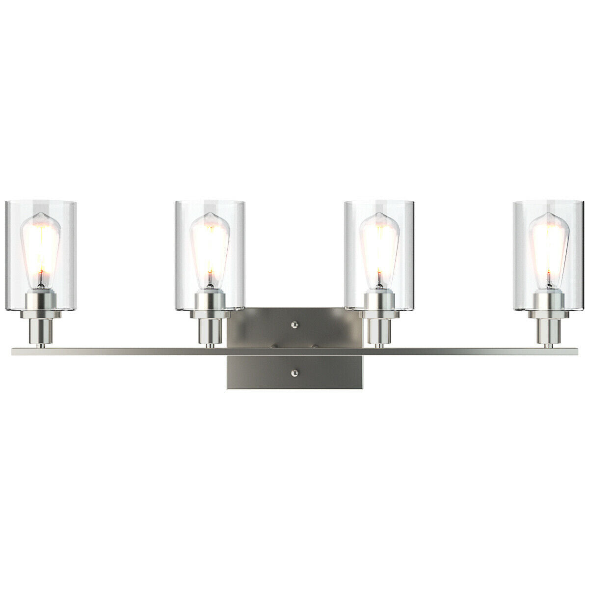 Topbuy Bathroom Vanity Light Modern Wall 4-Light  Sconce Fixtures W/ Clear Glass Shade Golden/Silver