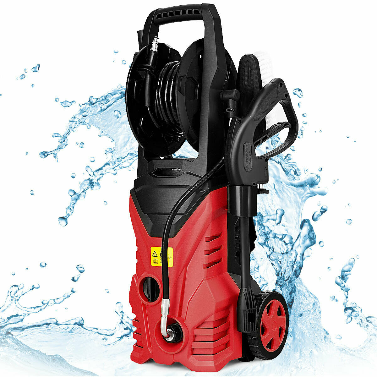 Topbuy 2030PSI Electric Pressure Washer Cleaner with Hose Reel Blue/Red