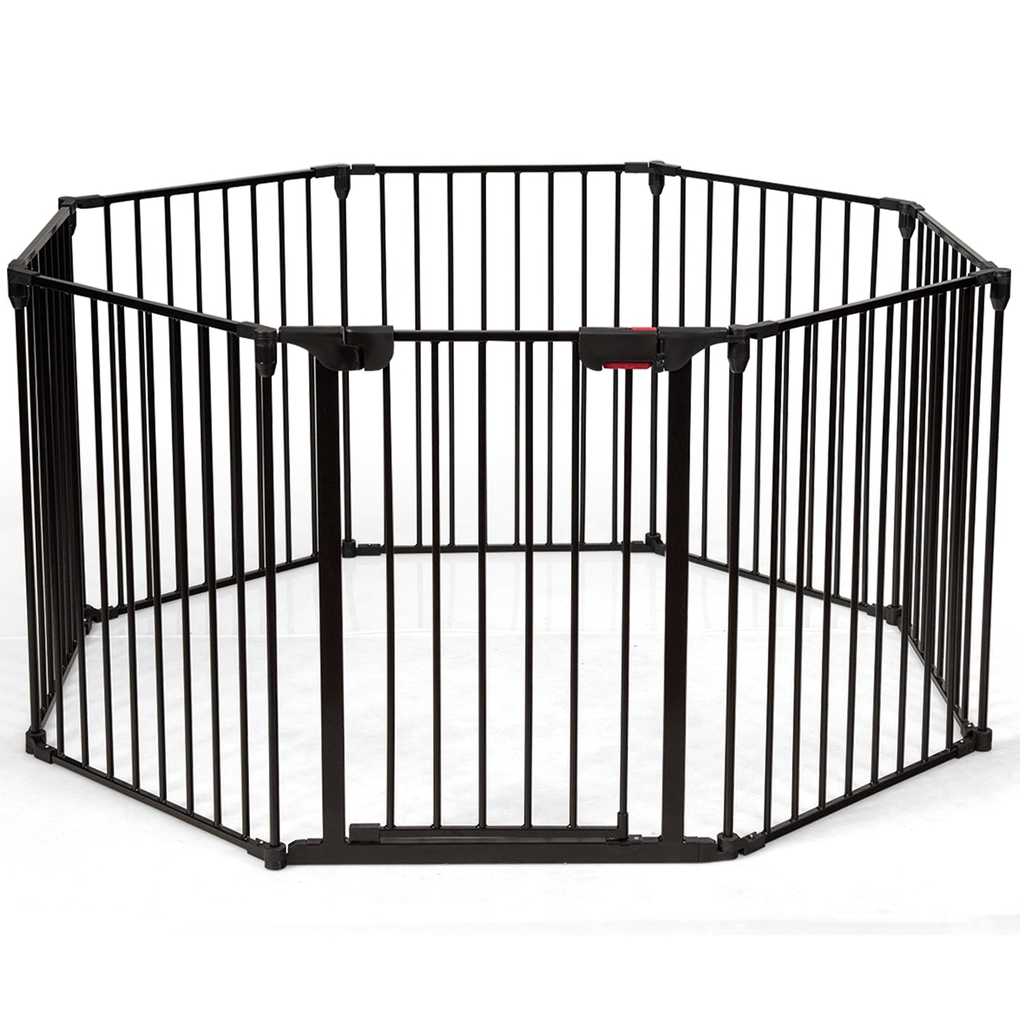 Topbuy 8-Panel Baby Safety Playards Foldable Playpen for Baby & Pet White/Black