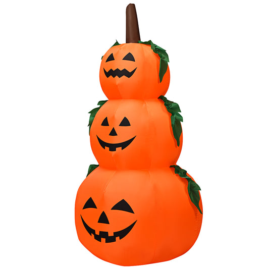 Topbuy Halloween Decoration 6FT Inflatable Stacked Pumpkins With LED Lights Blow Up Yard