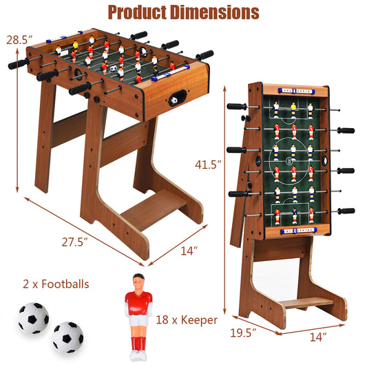 Topbuy 27'' Folding Foosball Table Soccer Game Christmas Gift Football Sports Indoor