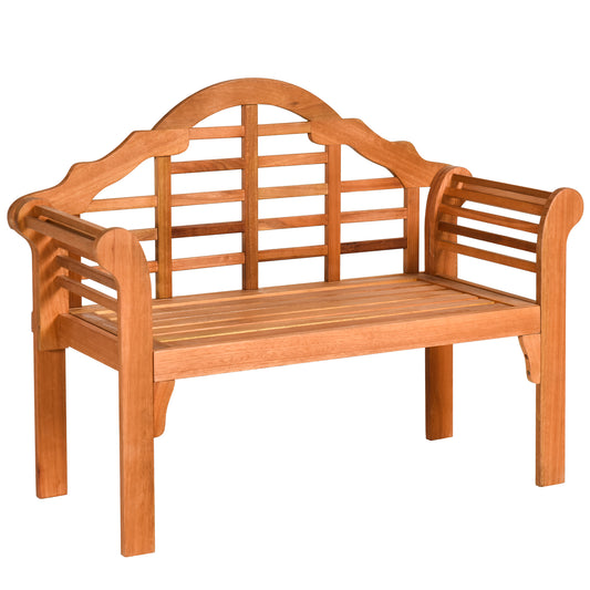 Topbuy Outdoor Wooden Folding Bench Two Person Loveseat Chair Garden Bench